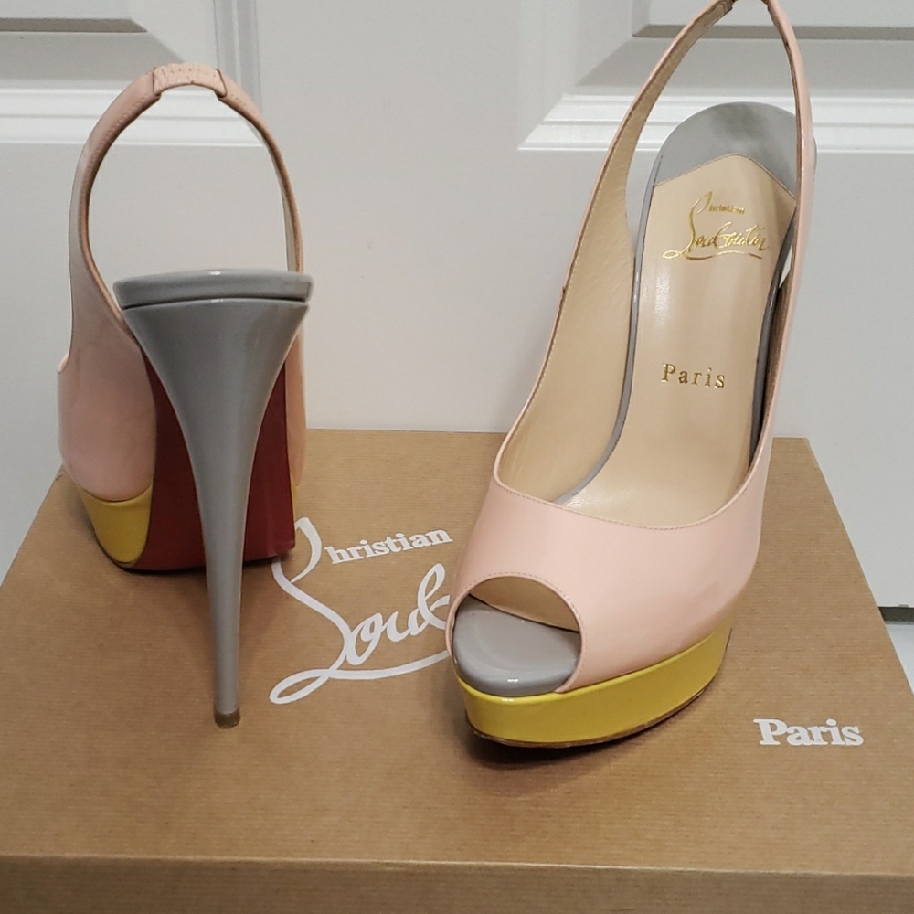Christian Louboutin Tri~Color Sling~Backs
